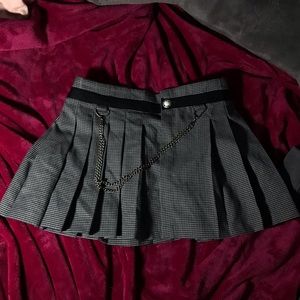 Black plaid school girl skirt